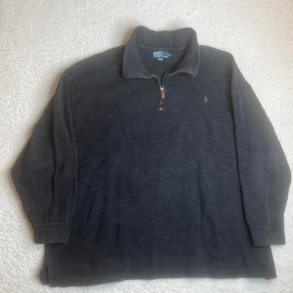 Polo Ralph Lauren men's grey quarter zip sweater pullover preppy 1/4 4XB